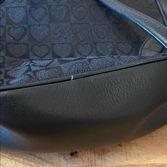 Brighton Julia Croc Heart Embossed Backpack Purse Black Vintage main image 5